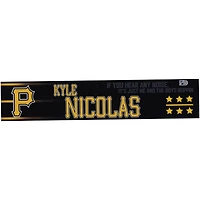Kyle Nicolas Pittsburgh Pirates Player-Issued Black Nameplate from the 2024 MLB Season