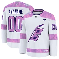 Men's Fanatics  White Carolina Hurricanes 2024 Hockey Fights Cancer Custom Practice Jersey