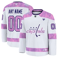 Men's Fanatics  White Washington Capitals 2024 Hockey Fights Cancer Custom Practice Jersey