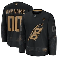 Men's Fanatics  Black Carolina Hurricanes 2024 Military Appreciation Custom Practice Jersey