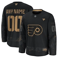 Men's Fanatics  Black Philadelphia Flyers 2024 Military Appreciation Custom Practice Jersey