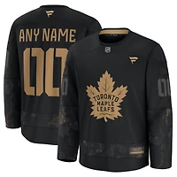 Men's Fanatics  Black Toronto Maple Leafs 2024 Military Appreciation Custom Practice Jersey