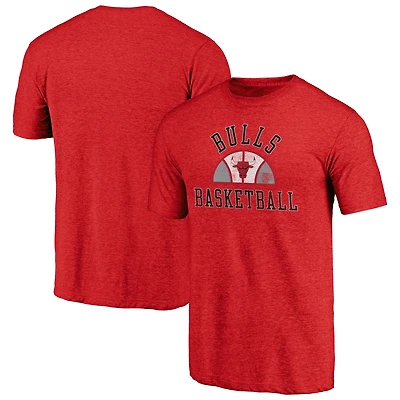 Men's Red Chicago Bulls Half Classic Tri-Blend T-Shirt