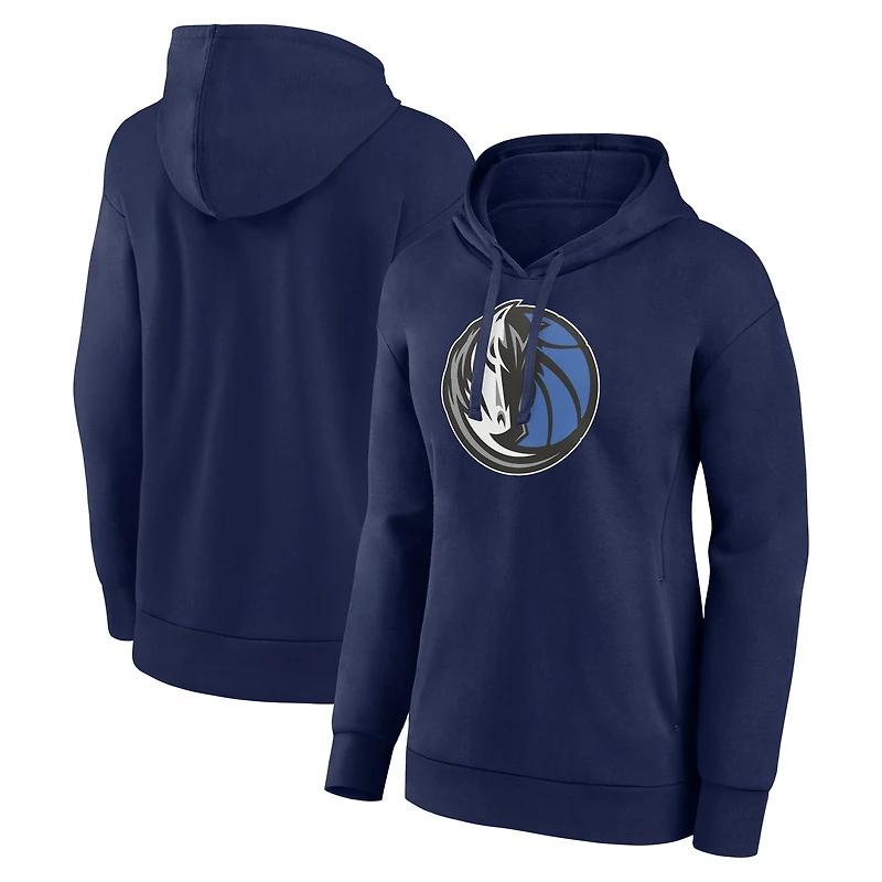 Women's  Navy Dallas Mavericks Primary Logo Pullover Hoodie