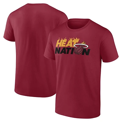 Men's  Red Miami Heat Announcer T-Shirt