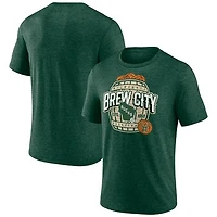 Men's  Hunter Green Milwaukee Bucks Announcer Tri-Blend T-Shirt