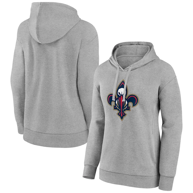 Women's  Gray New Orleans Pelicans Alternate Logo Pullover Hoodie