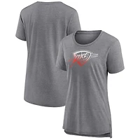 Women's Gray Oklahoma City Thunder Gradient Logo Tri-Blend T-Shirt
