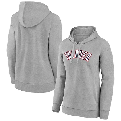 Women's Gray Oklahoma City Thunder Alternate Logo Pullover Hoodie
