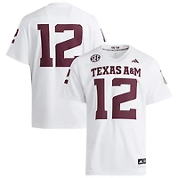 Men's adidas #12 White Texas A&M Aggies Premier Jersey
