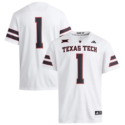 Men's adidas #1 White Texas Tech Red Raiders Premier Jersey
