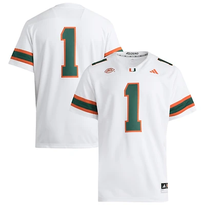 Men's adidas #1 Miami Hurricanes Premier Jersey