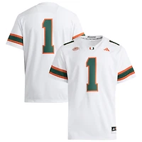 Men's adidas #1 Miami Hurricanes Premier Jersey