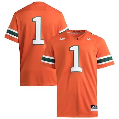 Men's adidas #1 Miami Hurricanes Premier Jersey