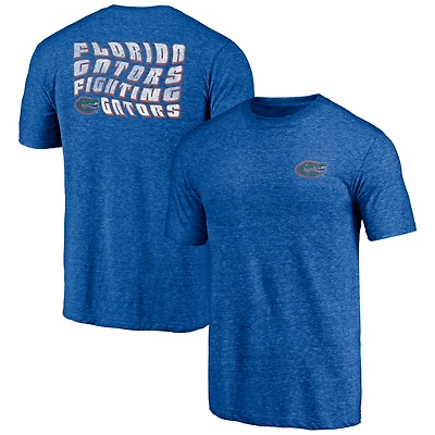Men's Royal Florida Gators Wavy Logo Tri-Blend T-Shirt