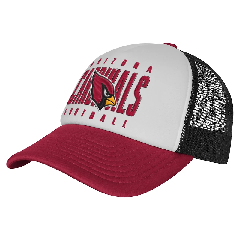 Youth White/Cardinal Arizona Cardinals Essentials Trucker Adjustable Hat