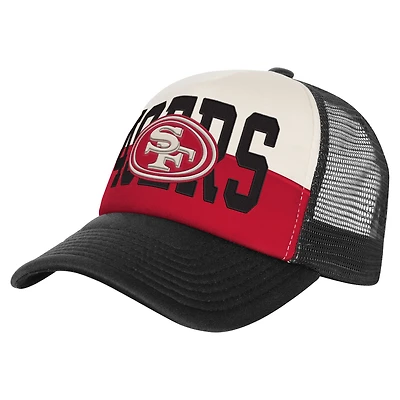 Youth White/Black San Francisco 49ers Modern Fan Trucker Adjustable Hat
