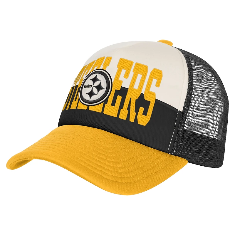 White/Gold Pittsburgh Steelers Modern Fan Trucker Adjustable Hat