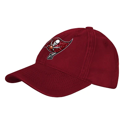 Girls Youth Outerstuff Red Tampa Bay Buccaneers Gridiron Adjustable Hat