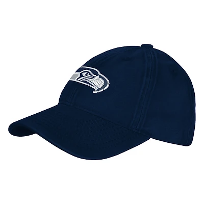 Girls Youth Outerstuff College Navy Seattle Seahawks Gridiron Adjustable Hat
