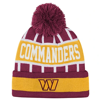 Youth Outerstuff  Burgundy Washington Commanders Go Fast Cuffed Knit Hat with Pom
