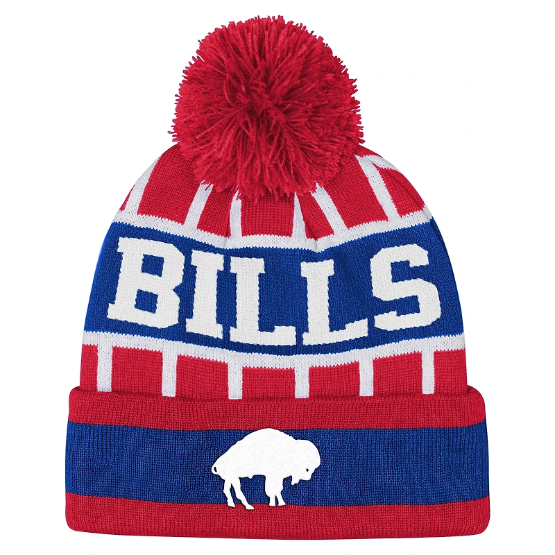 Youth Outerstuff  Red Buffalo Bills Go Fast Cuffed Knit Hat with Pom