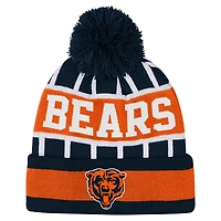 Youth Outerstuff  Navy Chicago Bears Go Fast Cuffed Knit Hat with Pom