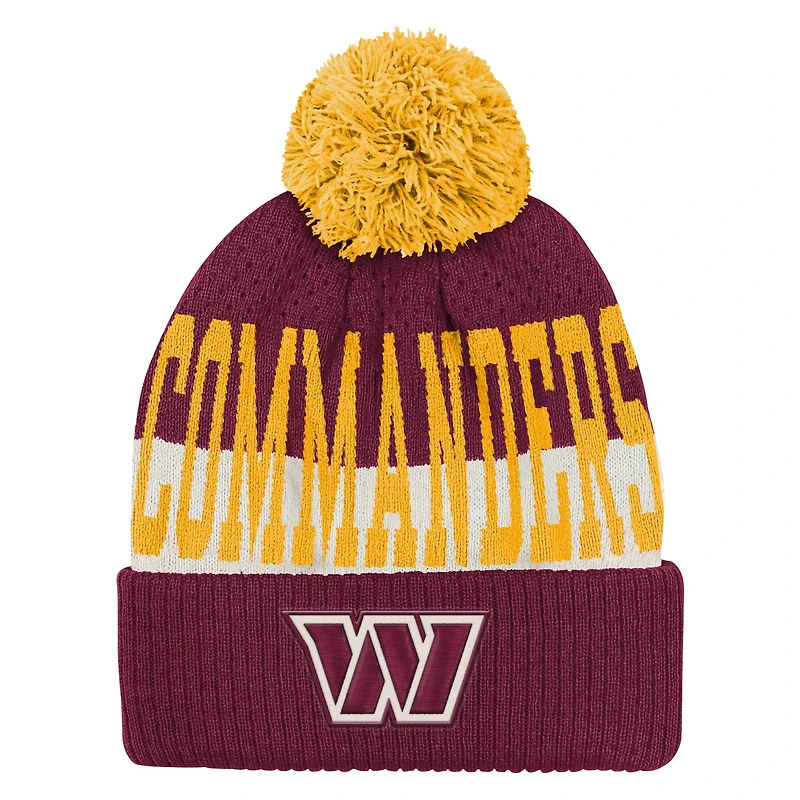 Youth Outerstuff  Burgundy Washington Commanders Modern Fan Cuffed Knit Hat with Pom