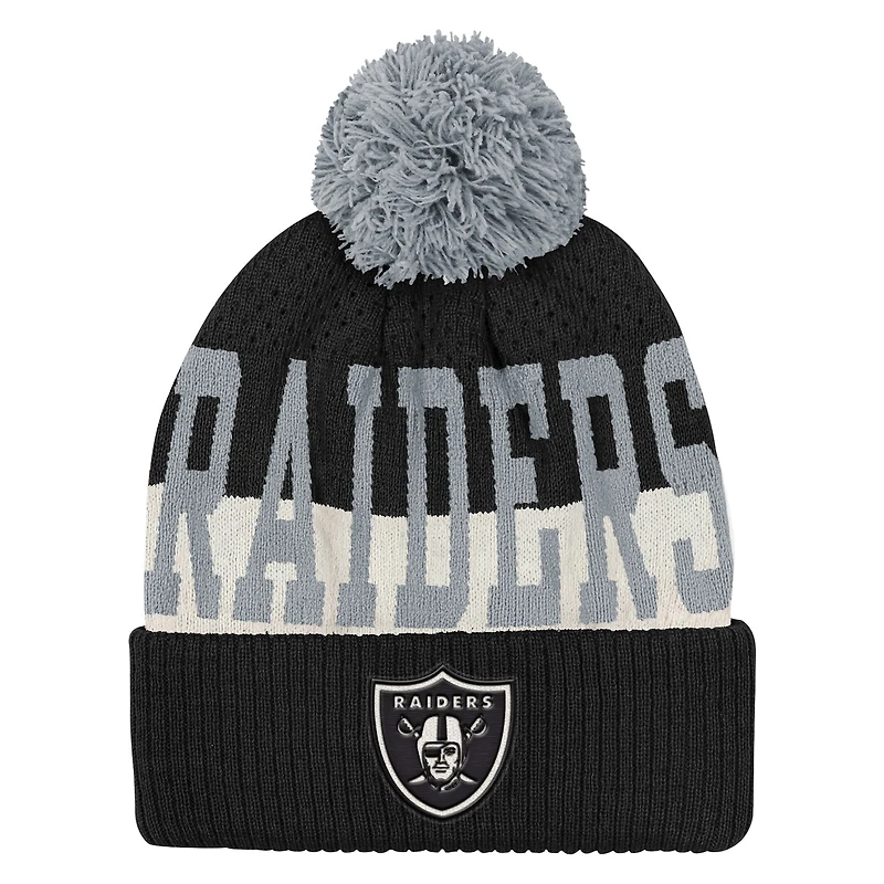 Youth Outerstuff  Black Las Vegas Raiders Modern Fan Cuffed Knit Hat with Pom