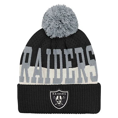 Youth Outerstuff  Black Las Vegas Raiders Modern Fan Cuffed Knit Hat with Pom