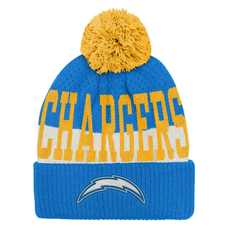 Youth Outerstuff  Powder Blue Los Angeles Chargers Modern Fan Cuffed Knit Hat with Pom