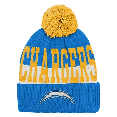 Youth Outerstuff  Powder Blue Los Angeles Chargers Modern Fan Cuffed Knit Hat with Pom