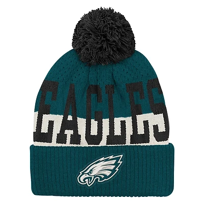 Youth Outerstuff  Midnight Green Philadelphia Eagles Modern Fan Cuffed Knit Hat with Pom