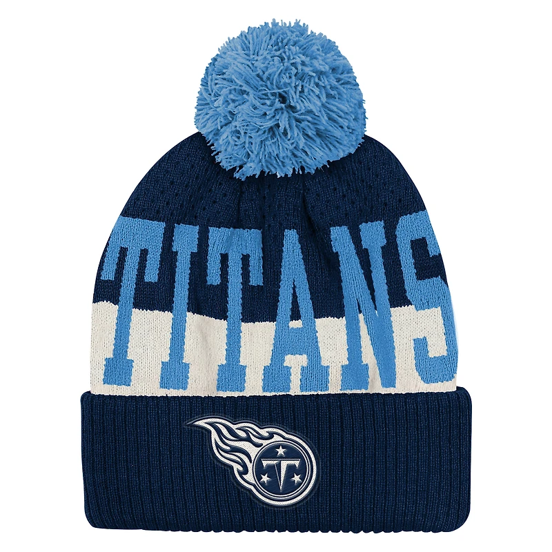 Youth Outerstuff  Navy Tennessee Titans Modern Fan Cuffed Knit Hat with Pom