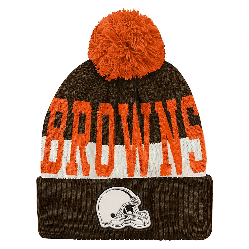 Youth Outerstuff  Brown Cleveland Browns Modern Fan Cuffed Knit Hat with Pom