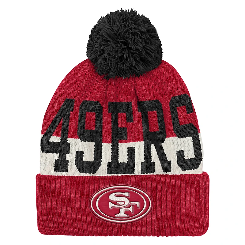 Youth Outerstuff Scarlet San Francisco 49ers Modern Fan Cuffed Knit Hat with Pom