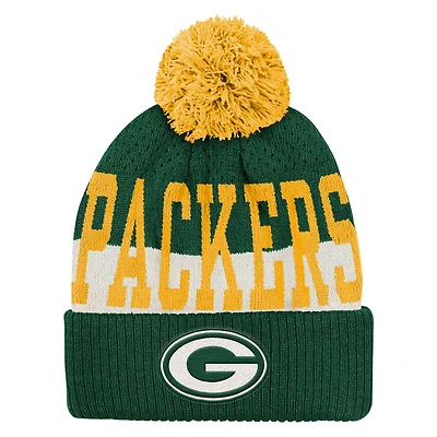 Youth Outerstuff  Green Green Bay Packers Modern Fan Cuffed Knit Hat with Pom
