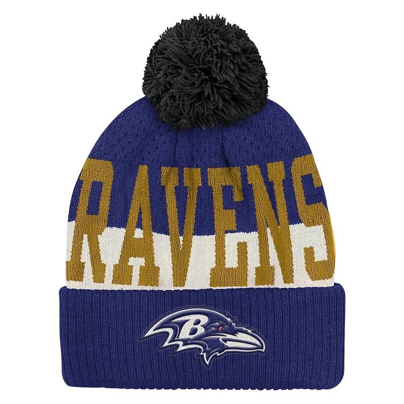 Youth Outerstuff  Purple Baltimore Ravens Modern Fan Cuffed Knit Hat with Pom