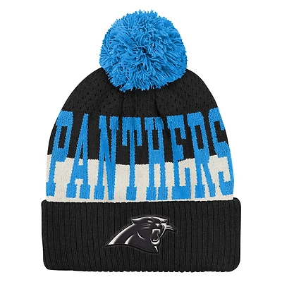 Youth Outerstuff  Black Carolina Panthers Modern Fan Cuffed Knit Hat with Pom
