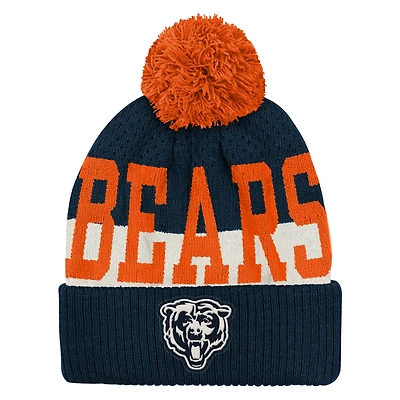 Youth Outerstuff  Navy Chicago Bears Modern Fan Cuffed Knit Hat with Pom