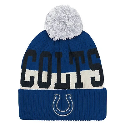 Youth Outerstuff  Royal Indianapolis Colts Modern Fan Cuffed Knit Hat with Pom