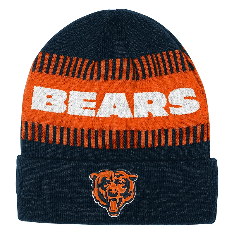 Youth Outerstuff  Navy Chicago Bears Bright Lights Cuffed Knit Hat