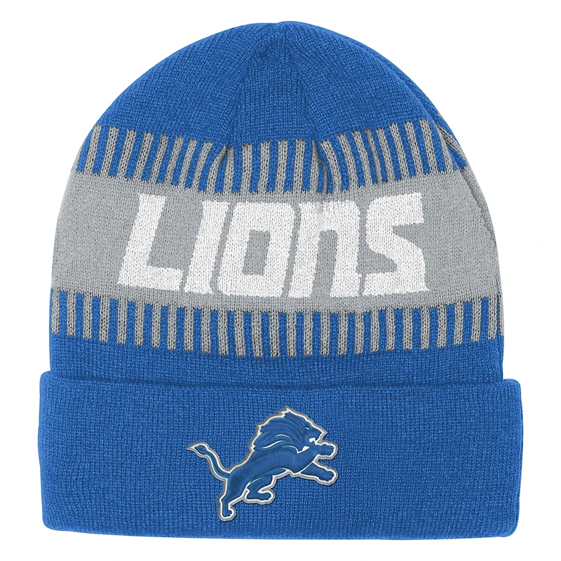 Youth Outerstuff  Blue Detroit Lions Bright Lights Cuffed Knit Hat