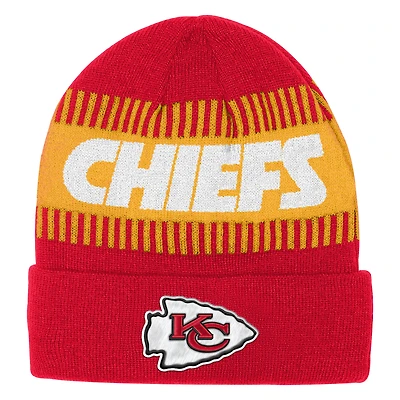 Youth Outerstuff  Red Kansas City Chiefs Bright Lights Cuffed Knit Hat