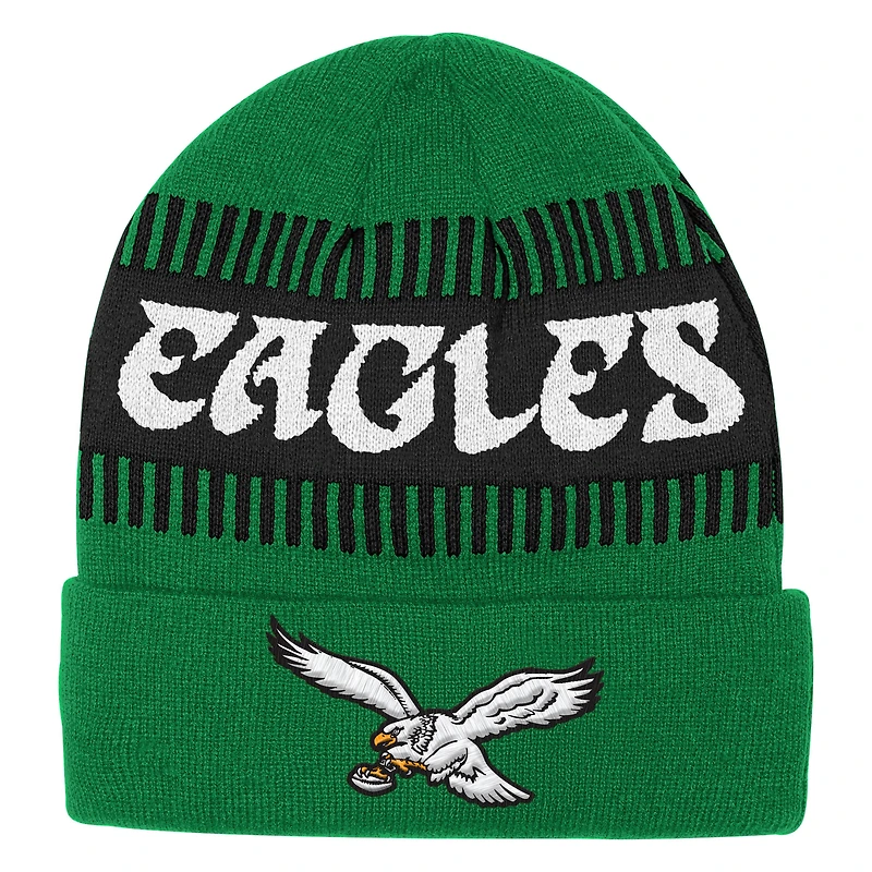 Youth Outerstuff  Kelly Green Philadelphia Eagles Bright Lights Cuffed Knit Hat