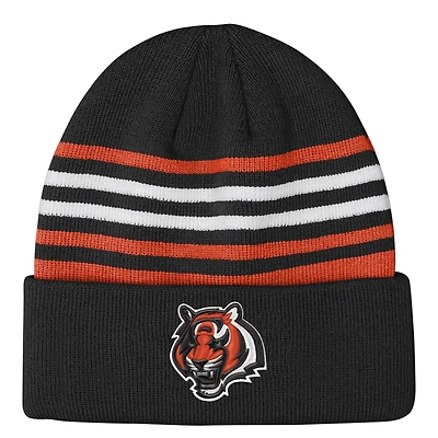 Youth Outerstuff  Black Cincinnati Bengals Essentials Cuffed Knit Hat