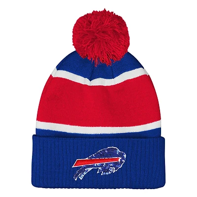 Girls Outerstuff  Royal Buffalo Bills Let's Play Cuffed Knit Hat with Pom