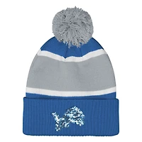 Girls Outerstuff  Blue Detroit Lions Let's Play Cuffed Knit Hat with Pom