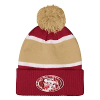 Girls Outerstuff  Scarlet San Francisco 49ers Let's Play Cuffed Knit Hat with Pom