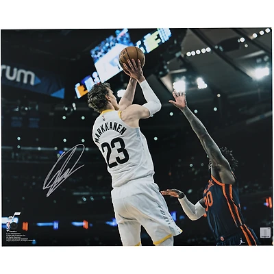 Lauri Markkanen Utah Jazz Autographed 16" x 20" Shooting vs. New York Knicks Photograph